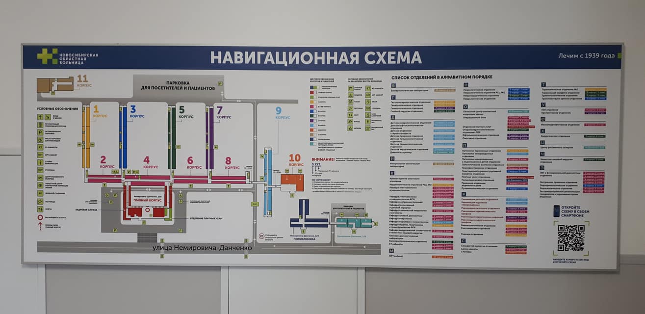 В областной больнице появились яркие и понятные указатели